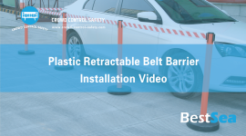 Plastic Retractable Belt Barrier Installation Video