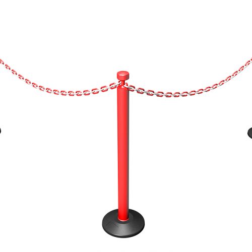 Plastic Stanchion with Standard Weight Rubber Base