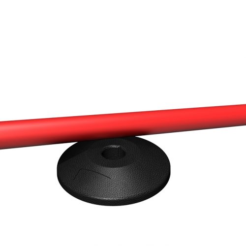 Plastic Stanchion with Standard Weight Rubber Base