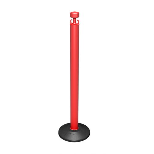 Plastic Stanchion with Standard Weight Rubber Base