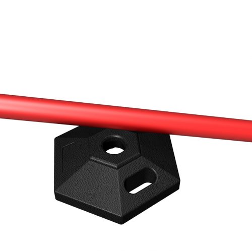 Plastic Stanchion with Wheeled Rubber Base